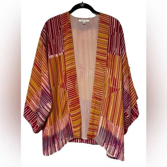 CAbi Mon Ami Kimono Cardigan Women's Sunset Stripe Size Medium boho, Flowy - Picture 3 of 8